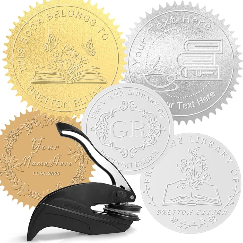 Custom Book Embosser Personalized Stamp Customized Library Book Embosser Seal Stamp Text Logo Bus... | Amazon (CA)