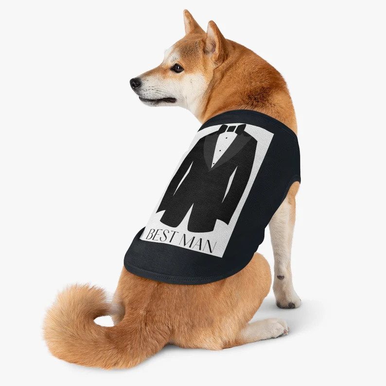 Dog Tux: Dog Tuxedo, Pet Tank Top. Tuxedo for dogs, dog wedding attire, dog ring bearer, will you... | Etsy (US)