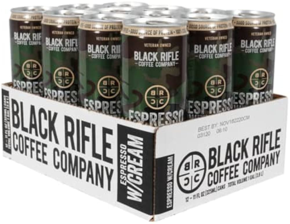 Black Rifle Coffee RTD (Espresso with Cream, 11 Fl Oz (Pack of 12)) | Amazon (US)