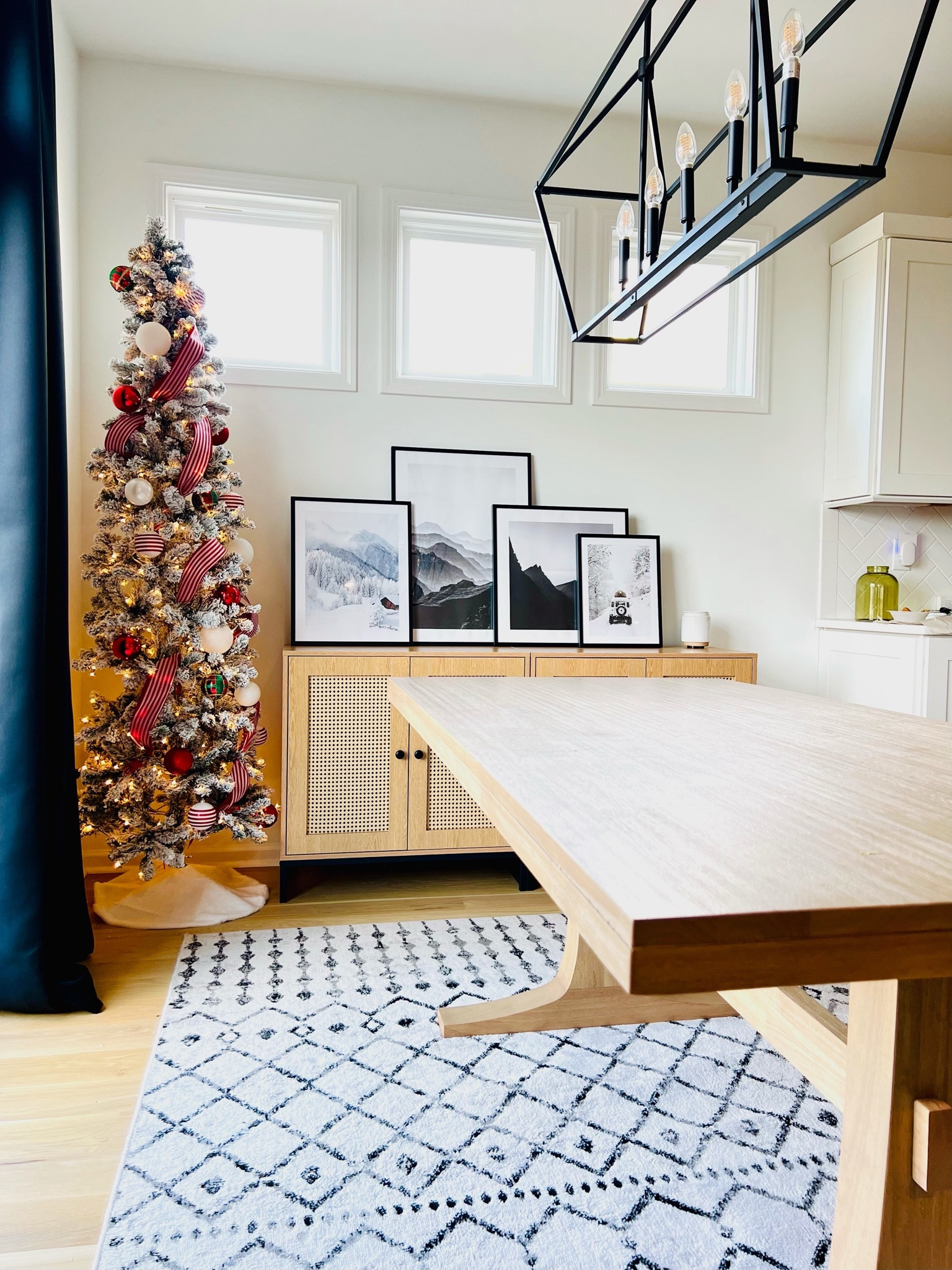 A Christmas dining room makeover. I love my new hearth and hand collection white oak table and sideboard. The Christmas tree this year also made the area festive. 

#LTKHoliday #LTKhome #LTKSeasonal