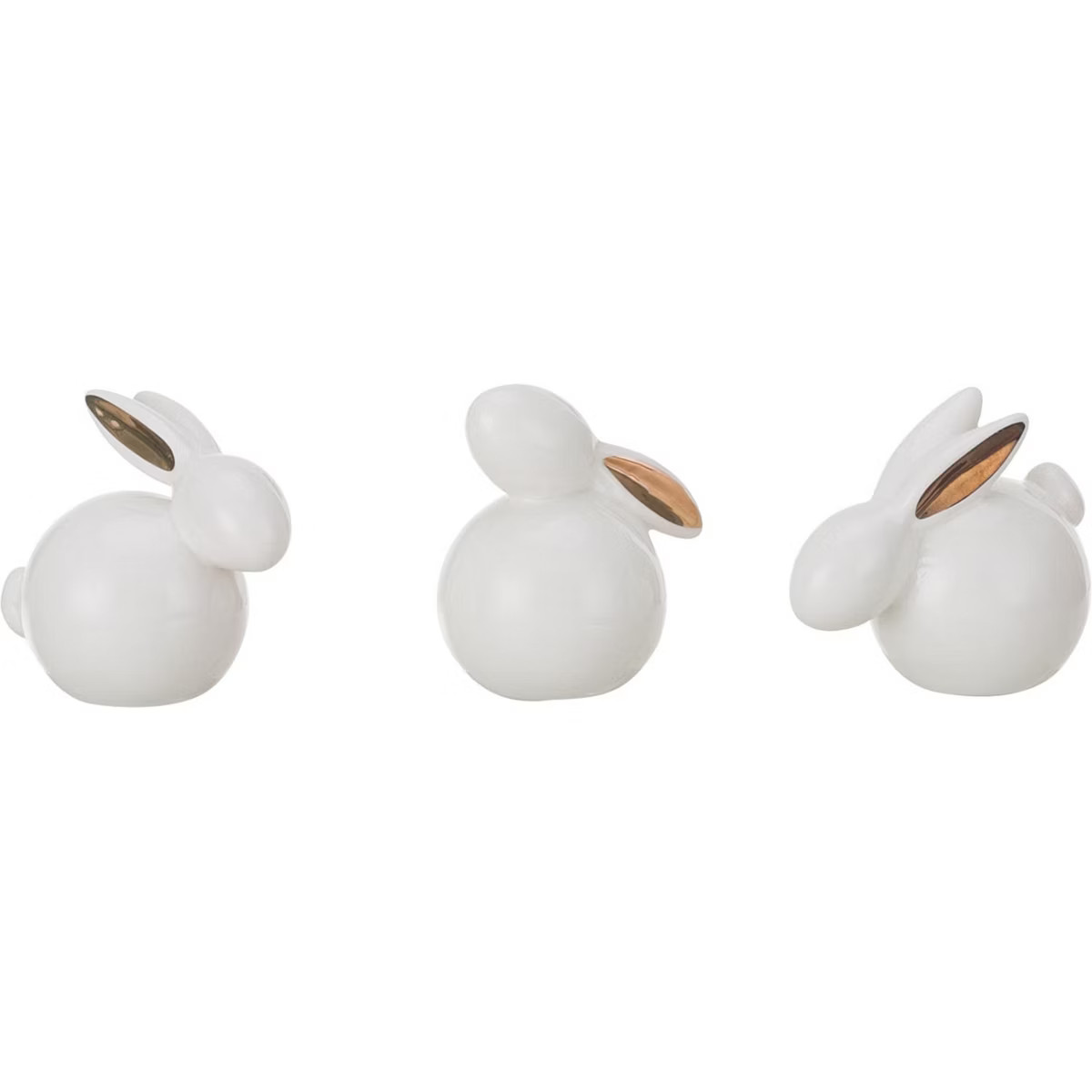 Transpac Small Dol Gold Ear Bunny Figurine Set of 3 Spring Home Decorations | Target