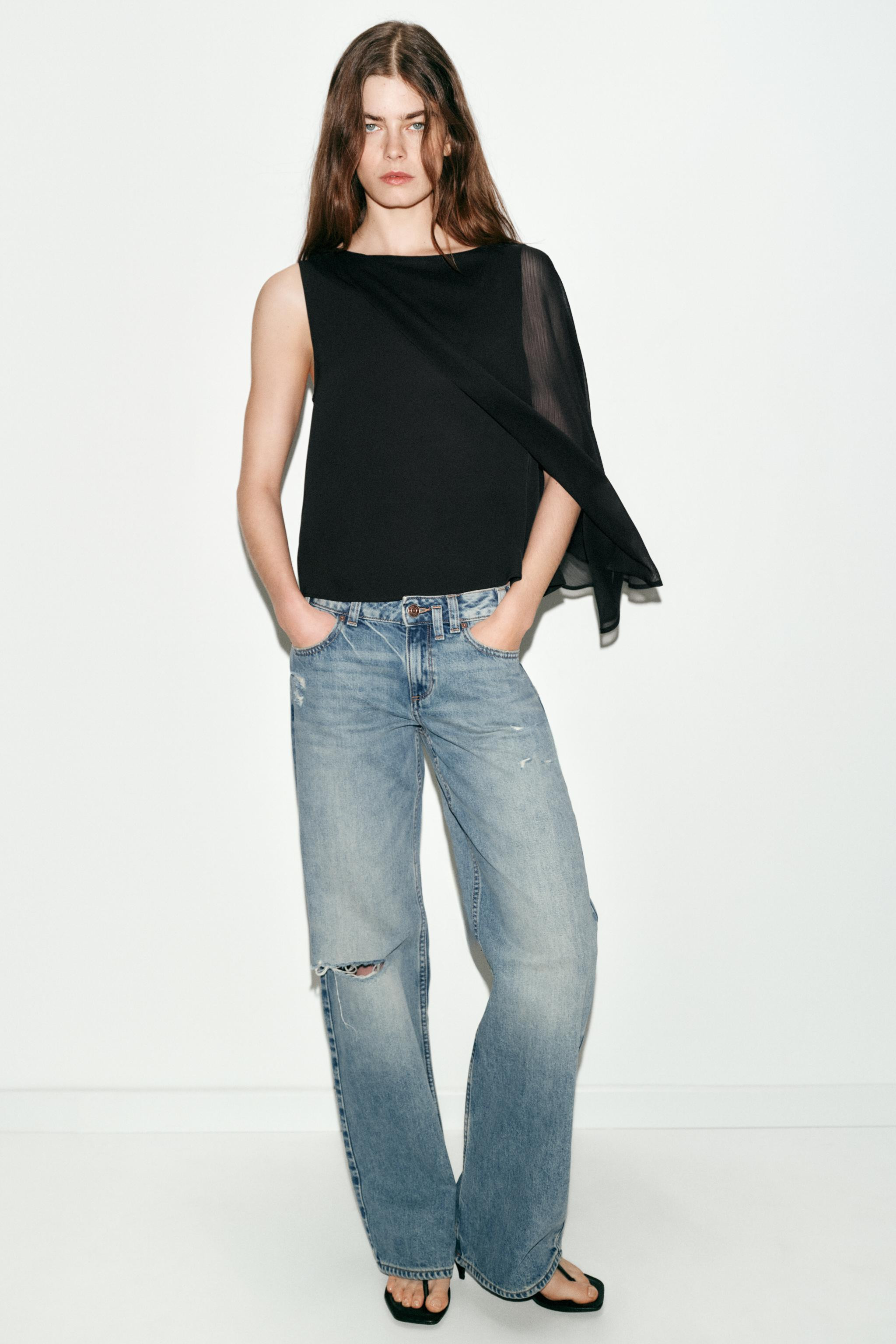 COMBINATION CAPE BLOUSE | Zara US