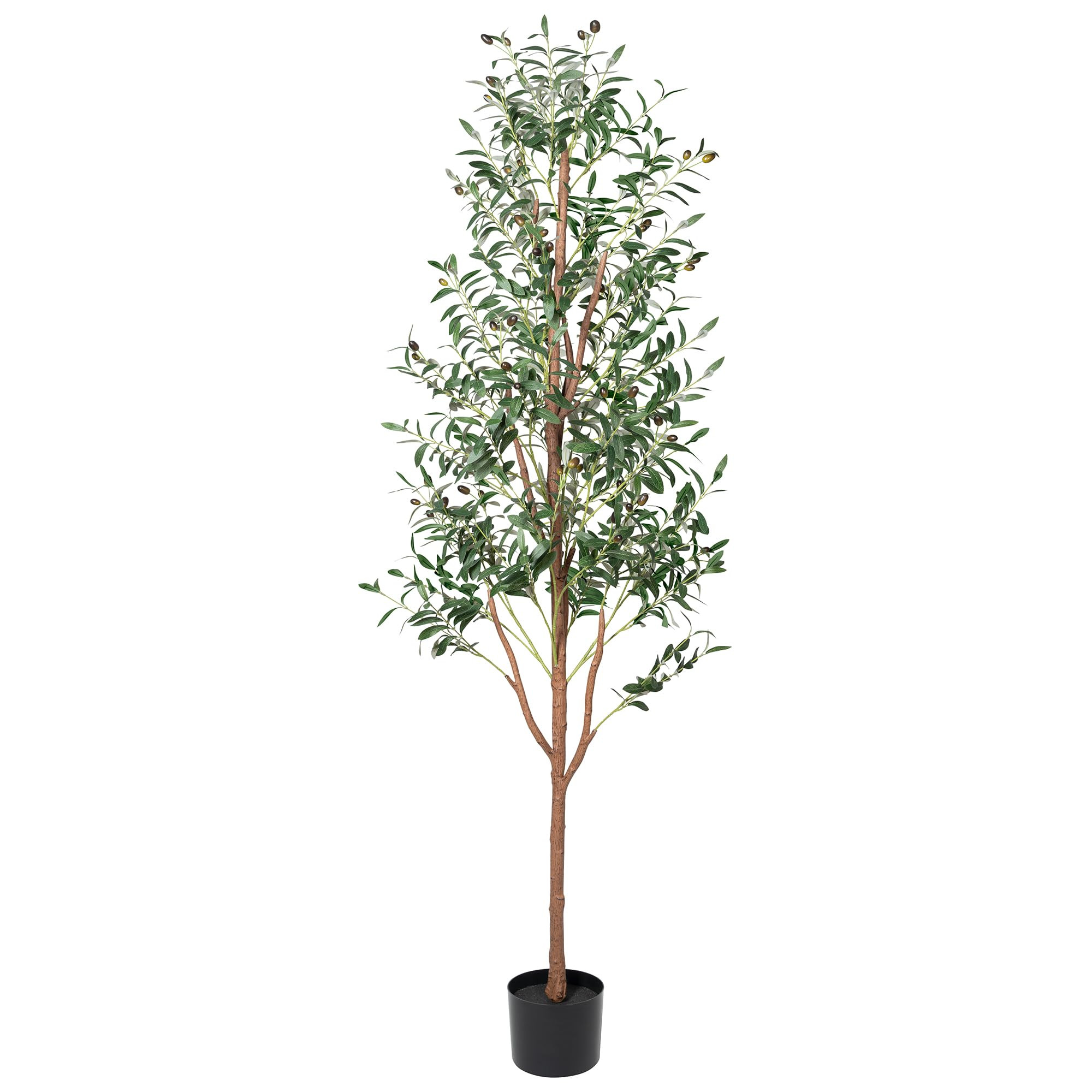CQURE Faux Olive Tree 7ft, Fake Tall Olive Tree Artificial Plants with Branches Fruit for Home Be... | Amazon (US)