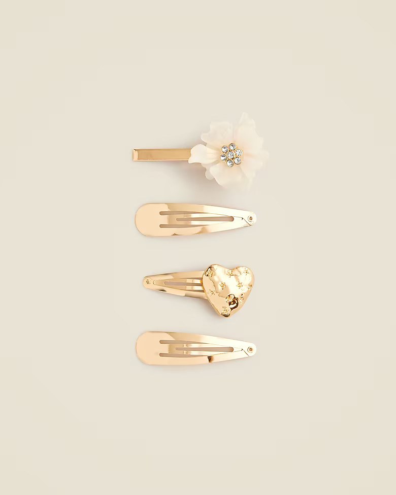 Girls' metallic hair clips four-pack | J. Crew US
