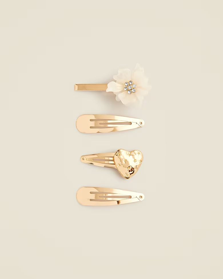 Girls' metallic hair clips four-pack | J. Crew US