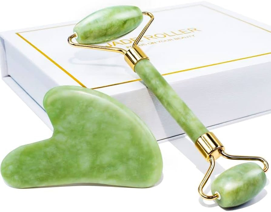 BAIMEI Jade Roller & Gua Sha Set Face Roller and Gua Sha Facial Tools for Skin Care Routine and P... | Amazon (US)