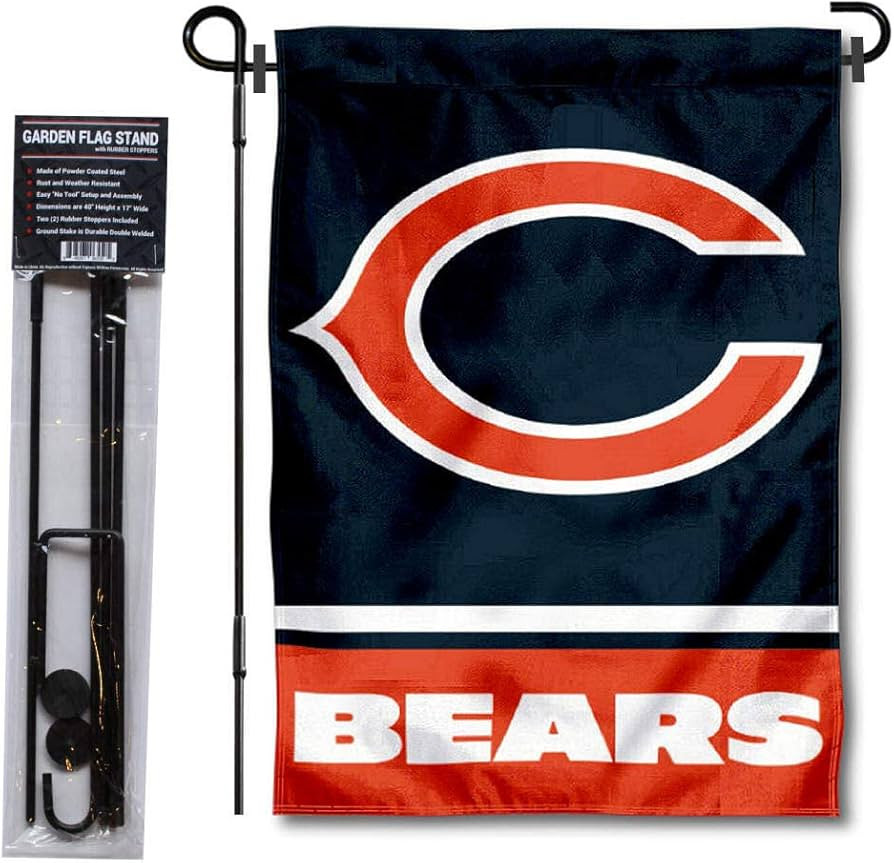 Chicago Bears C Logo Garden Flag with Stand Holder | Amazon (US)