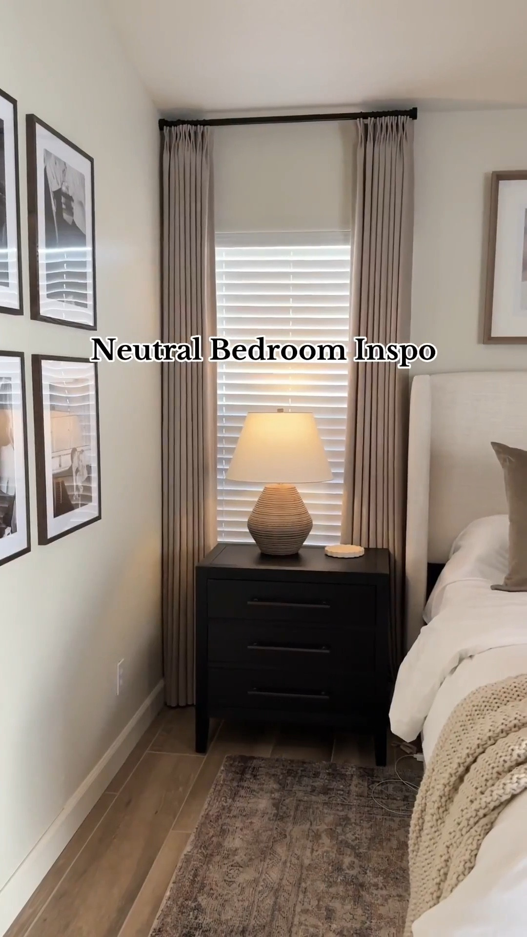 Neutral/earth tone bedroom decor ideas. Neutral colors in the bedroom provide such a serene and calming feel. These taupe drapery panels really warm up the room and tie the whole space together. 
••
Liz linen curtains, custom drapes, Amazon drapes, drapes, drapery panels, linen drapes, linen curtains, bedroom inspo, neutral room decor, neutral bedroom, taupe curtains, pinch pleat curtains, master bedroom, primary bedroom, how to decorate bedroom, how to style bedroom, apartment bedroom decor, moody bedroom decor, cozy bedroom, neutral aesthetic, brown home decor, brown bedroom, earth tones, earthy decor, organic modern, modern bedroom, modern home, decorating ideas, decorating inspo, bedroom decor inspo, upholstered bed frame, wood nightstands, black nightstands, wood bench, wood end of bed bench, swivel chair, bedroom chair, floor mirror, large mirror, oversized floor mirror 


#LTKHome #LTKWatchNow