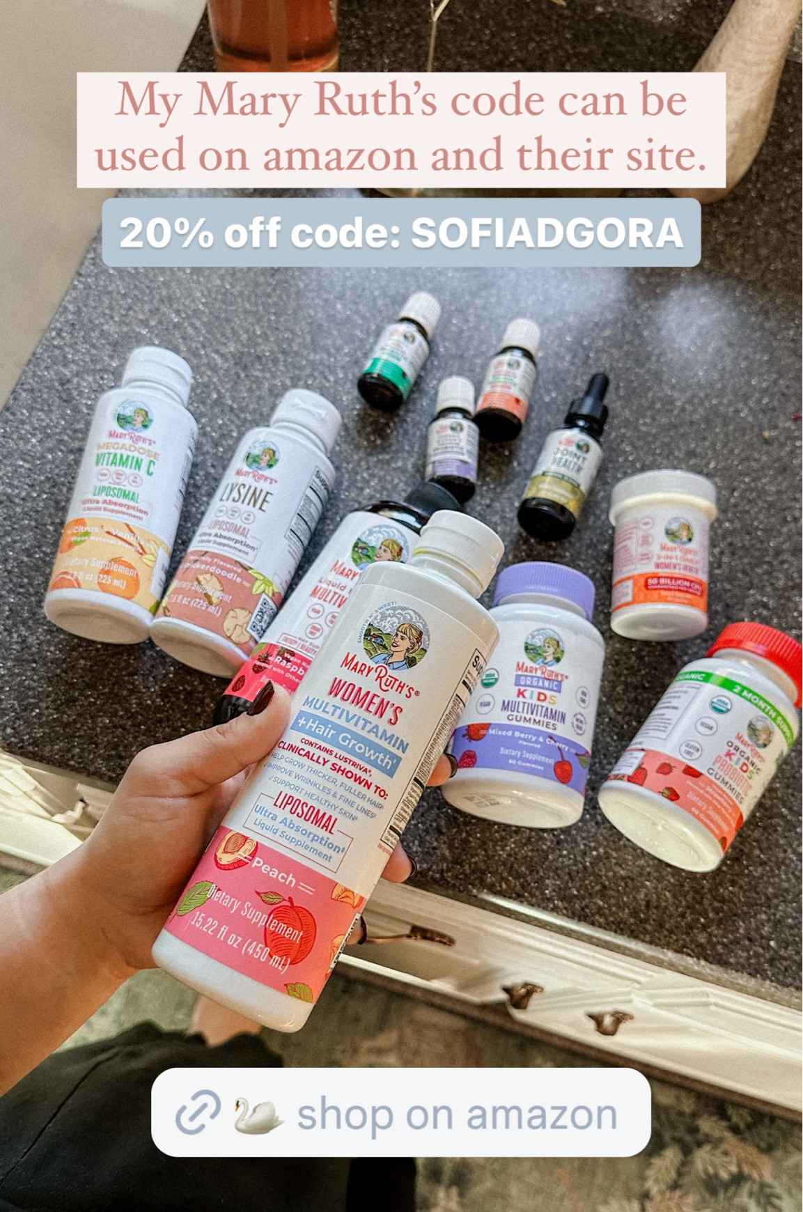 20% off Mary Ruth’s Organic Vitamins with discount code SOFIADGORA ✨ Shop on Amazon or directly on their site for top-quality organic supplements we love! Share the wellness with friends & family! #HealthSavings #MaryRuthsPartner #VitaminDiscounts #AmazonFinds #SOFIADGORA #LTKwellness #LTKfamily 

#LTKSeasonal #LTKfindsunder50 #LTKsalealert