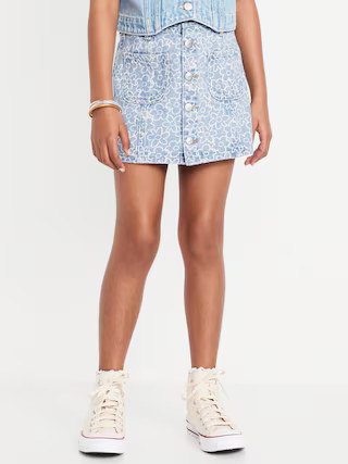 High-Waisted Button-Front Utility Mariner Jean Skirt for Girls | Old Navy (US)