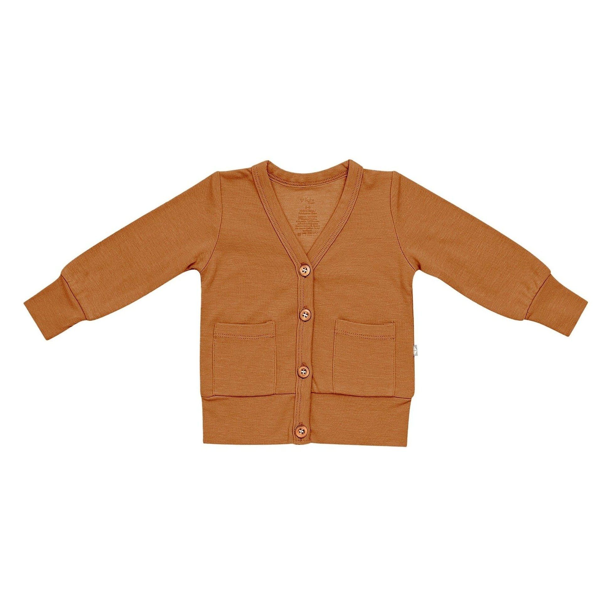 Bamboo Jersey Cardigan in Nutmeg | Kyte BABY