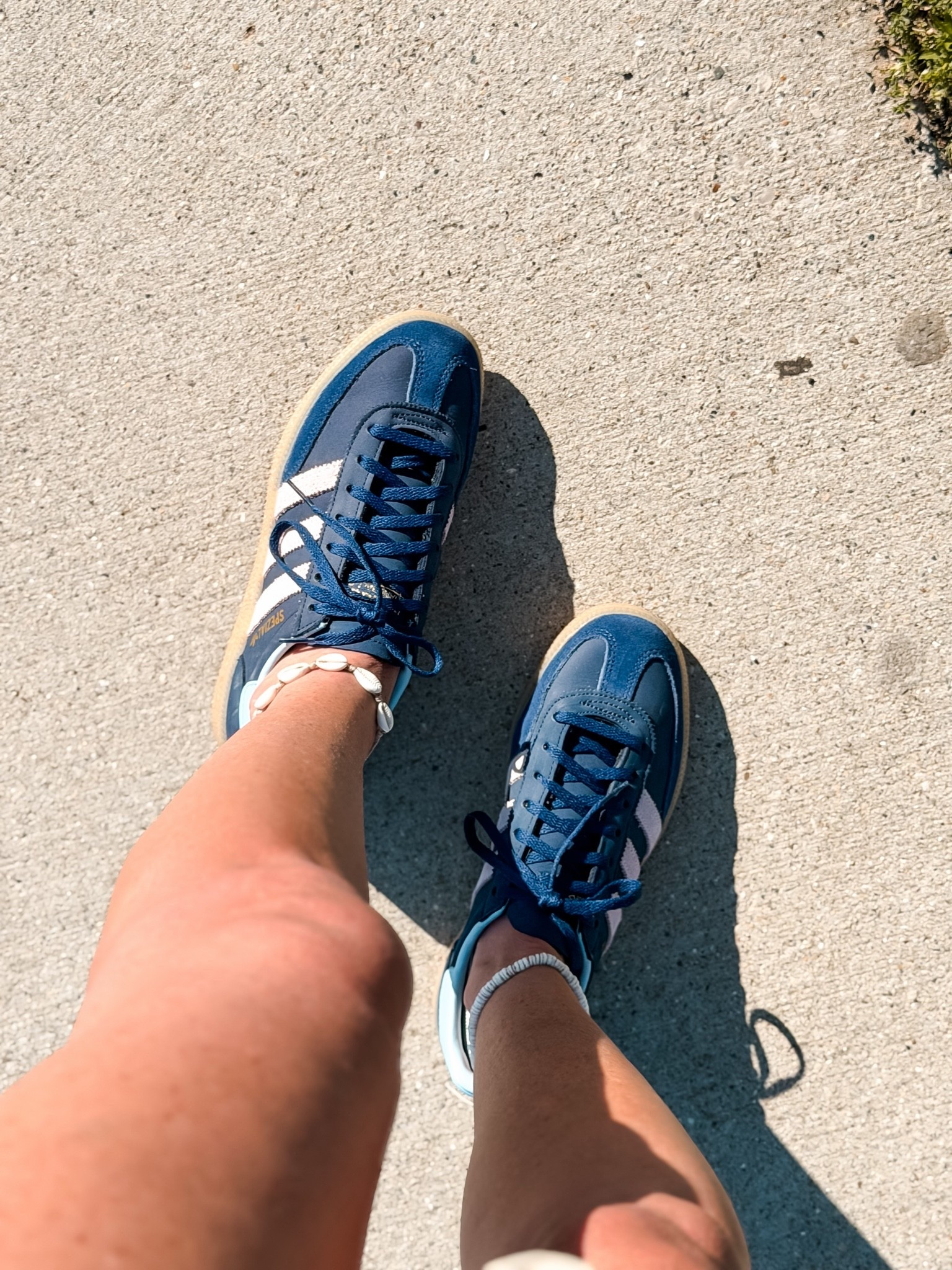 Navy blue Adidas sneakers for moms and soccer moms, sporty shoes for moms on the go