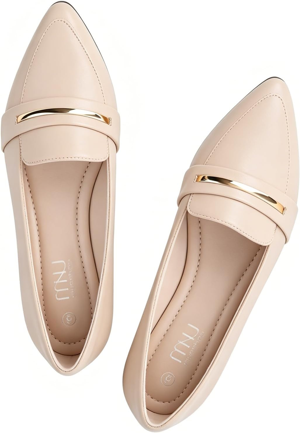 MUSSHOE Loafers for Women Pointed Toe: Dressy Gold Bit Flats, Suede BusinessCasual Slip On Shoes for Office Work,Interview & Teacher | Amazon (US)