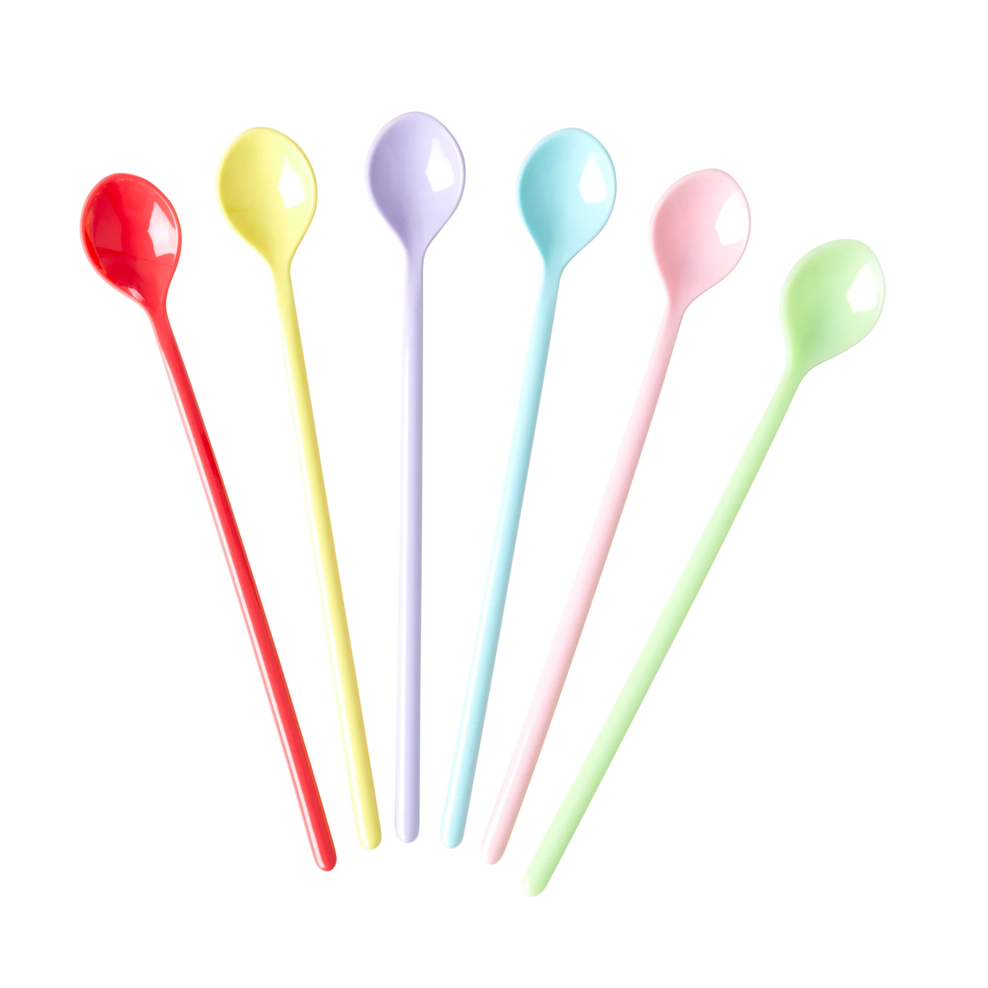 Melamine Latte Spoon in Assorted Yippie Yippie Yeah Colors - Bundle of 6 | Rice By Rice