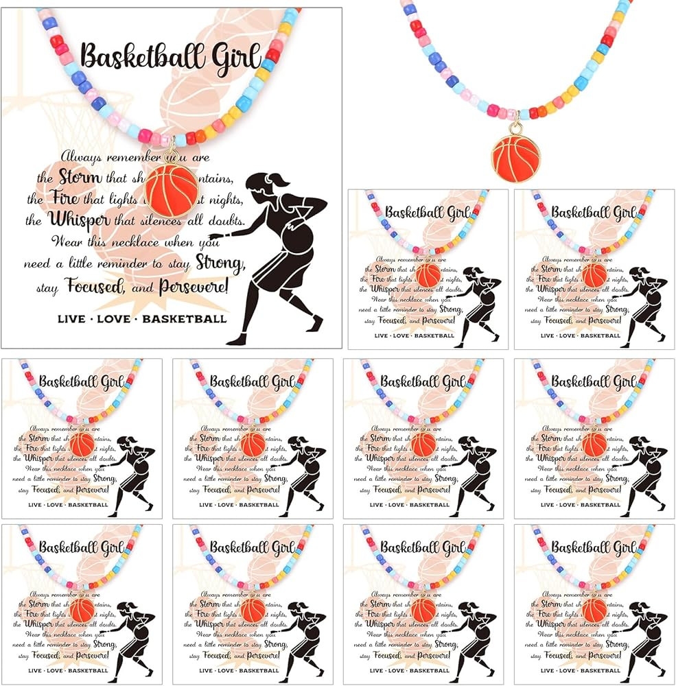 Kenning 12 Sets Basketball Party Favors Senior Night Basketball Necklace for Women Bulk Sport Bea... | Amazon (US)