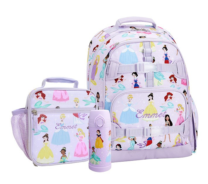 Mackenzie Lavender Disney Princess Backpack & Lunch Bundle, Set Of 3 | Pottery Barn Kids