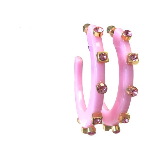 City Girl Jewel Hoop - Pink | Smith and Co. Jewel Design