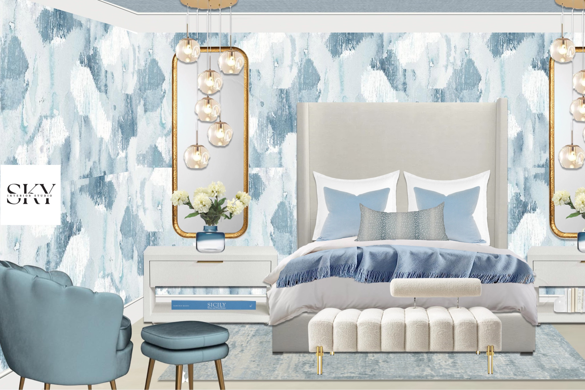The most beautiful coastal modern-glam bedroom ideas! I am in love with the different shades of blue!🤩🌊🐠💙🐋 #LTKFind #LTKfamily #LTKHome 

To look at and shop more of my room boards go to my collection called ‘Mood boards’ 

#LTKFind #LTKhome #LTKstyletip