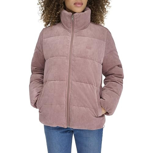 Levi's Women's Zoe Puffer Jacket (Standard & Plus Sizes), New Rose Taupe Corduroy, Medium | Amazon (US)