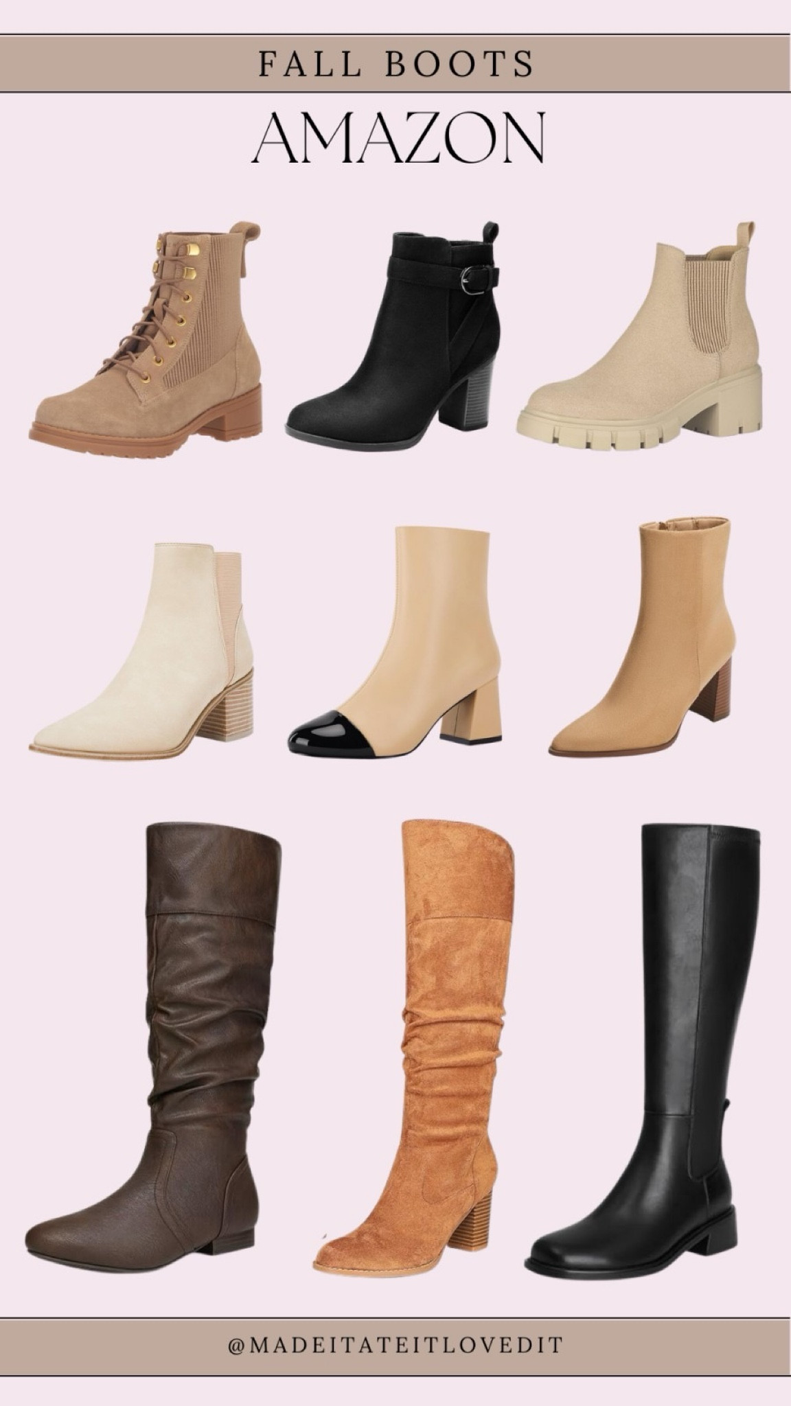 Step into the season in style with fall boots from Amazon. Whether you're looking for chic ankle boots or cozy knee-highs, find your perfect pair to match every autumn outfit.

#FallFashion #AmazonFinds #BootSeason #AutumnStyle #FallBoots #BootsOfTheSeason #CozyAndChic #FallWardrobe

#LTKStyleTip
