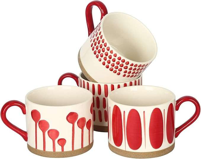 Koja 16 oz Premium Hand Painted Porcelain Ceramic Mug Set, Large Coffee & Tea Mugs, Elegant Decor... | Amazon (US)