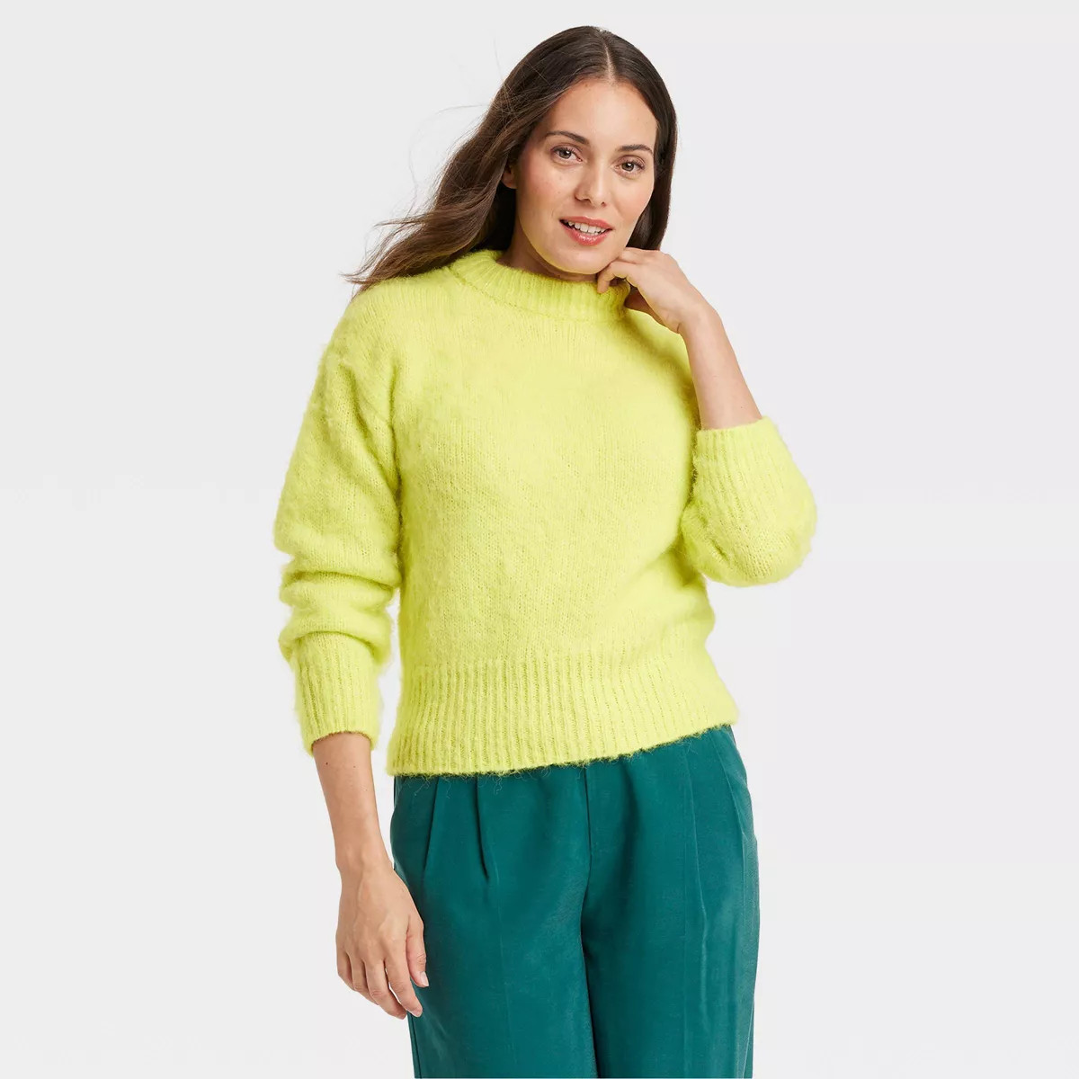 Women's Crewneck Brushed Pullover Sweater - A New Day™ | Target