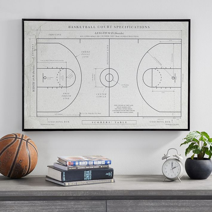 Basketball Vintage Framed Sports Art | Pottery Barn Teen