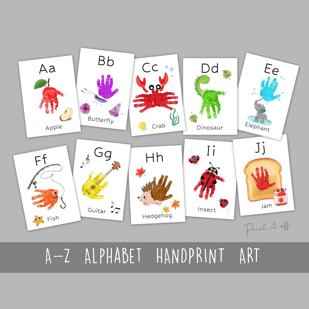 A-Z ABC Alphabet Handprint Craft Art Phonic Book / Baby Toddler Child / Letters Teacher Classroom... | Etsy (US)