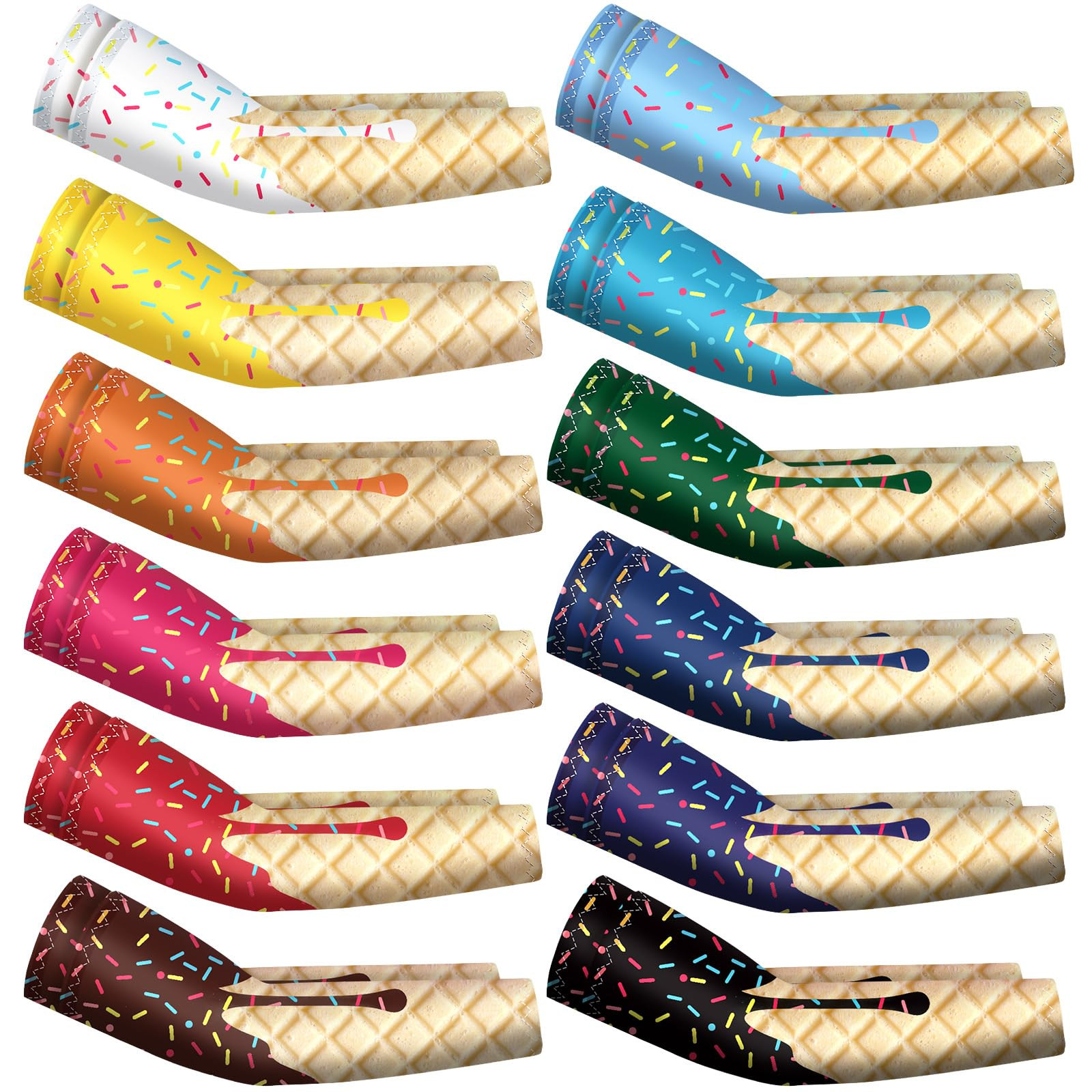 Newcotte 12 Pairs Arm Sleeves for Kids Compression Football Baseball Youth UV Protection Breathab... | Amazon (US)