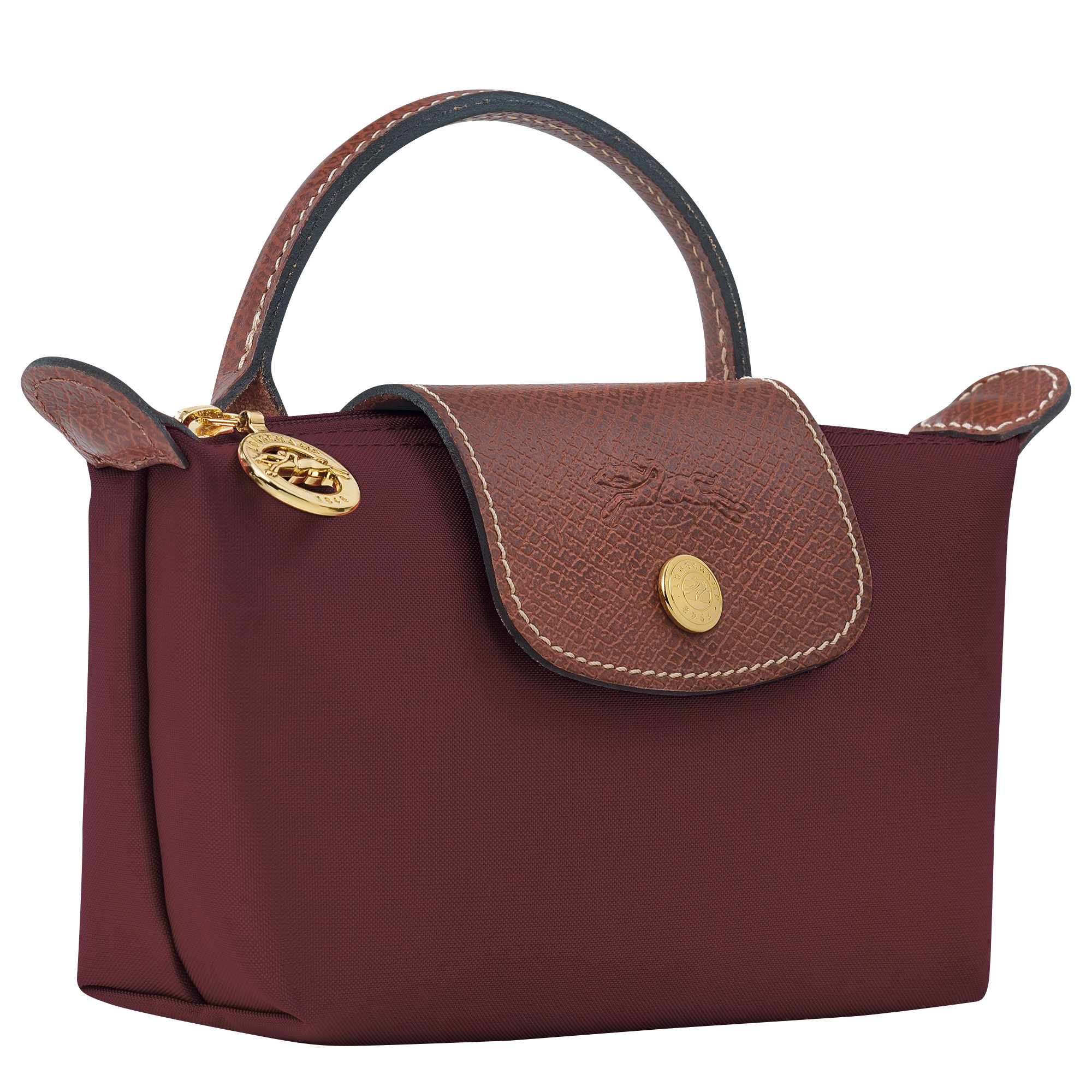 Le Pliage Original Pouch with handle Burgundy - Recycled canvas | Longchamp GB | Longchamp
