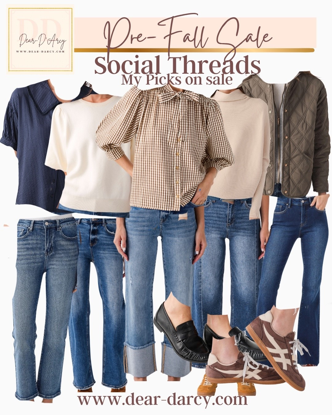 Pre- Fall 🍂Social Threads 
25% off sale with code 
PF25 

Risen jeans are great quality and. Or all under $80 now you can get them under $70
Some of my favorite styles 

And several cute tops- sweaters and a darling Quilted jacket 

Pieces to build your wardrobe that you can wear now and in to Fal and layered for winter for years to come 

Loafers and sneakers

#LTKootd #LTKOver40 #LTKSaleAlert