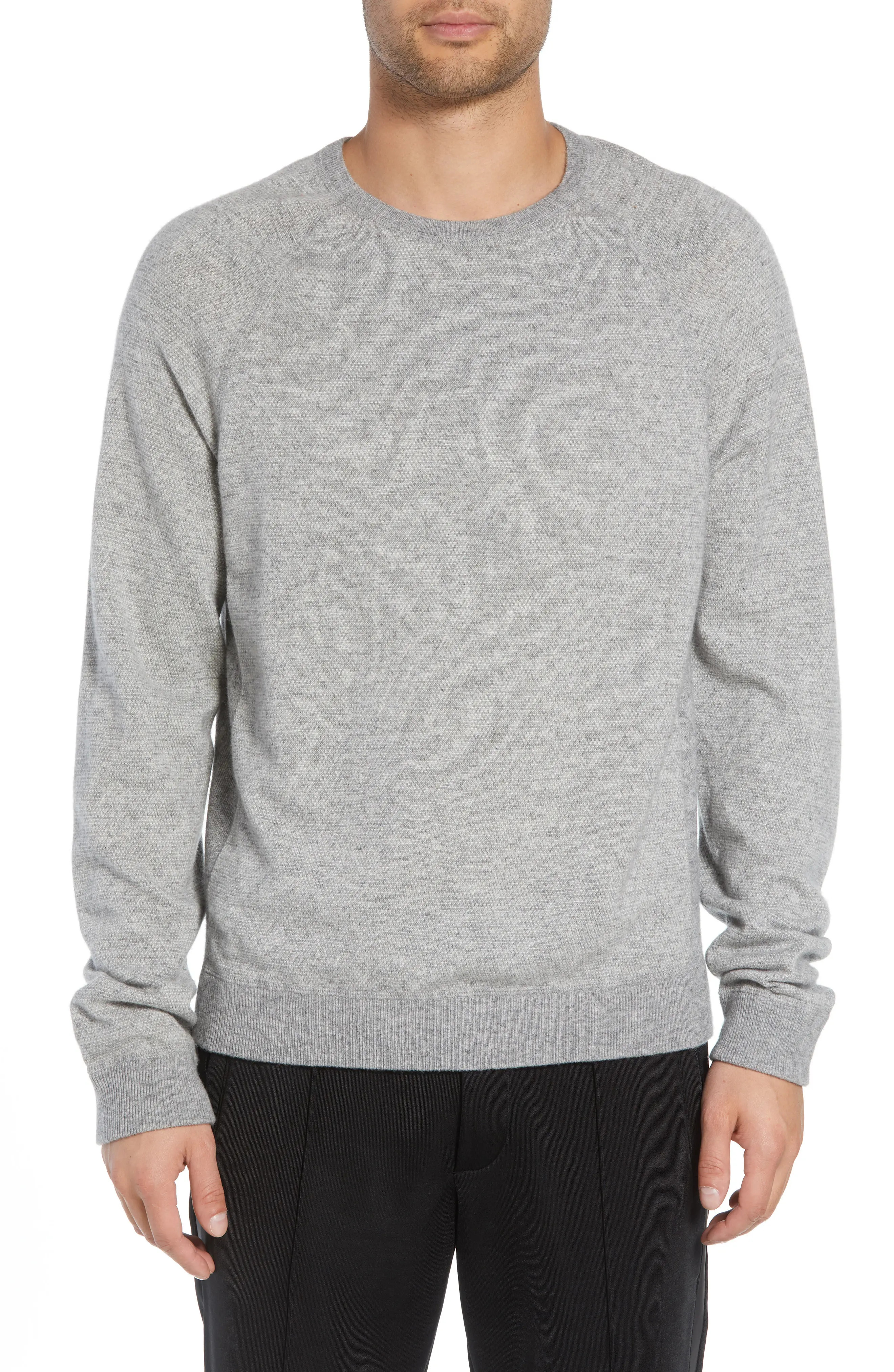 Men's Vince Bird's Eye Sweater, Size Small - Grey | Nordstrom