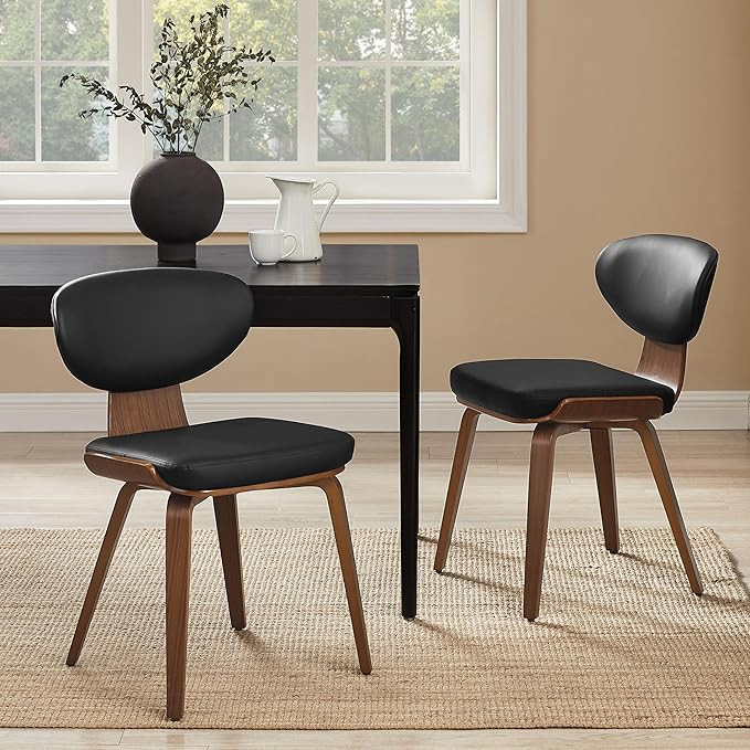 Art Leon Dining Chairs - Mid Century Modern Dining Room Chairs, Faux Leather Upholstered Armless ... | Amazon (US)