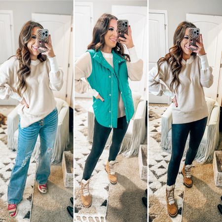 How to style faux, leather leggings, Amazon, women’s fashion, Amazon, outfits, ski outfit, puffer vest, sweater, leggings, snow, boots, boots, winter outfits, sweater, casual outfits, leisure wear, travel, ski, Christmas, teacher, casual outfits for women, viral cardigan

#LTKSeasonal #LTKsalealert #LTKfindsunder50