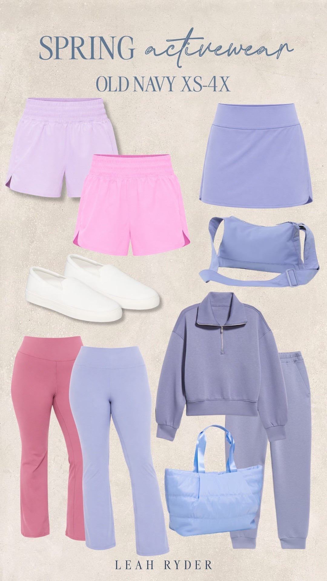 These Old Navy spring activewear pieces include high-waisted leggings, athletic shorts, workout skorts, jogger sets, and lightweight sweatshirts in sizes XS–4X. Designed for walking workouts, gym sessions, travel days, and everyday athleisure outfits. Soft pastel tones and performance fabrics create comfortable, mix-and-match spring activewear looks. Affordable Old Navy activewear with inclusive sizing for versatile spring styling.

#LTKPlusSize #LTKActive