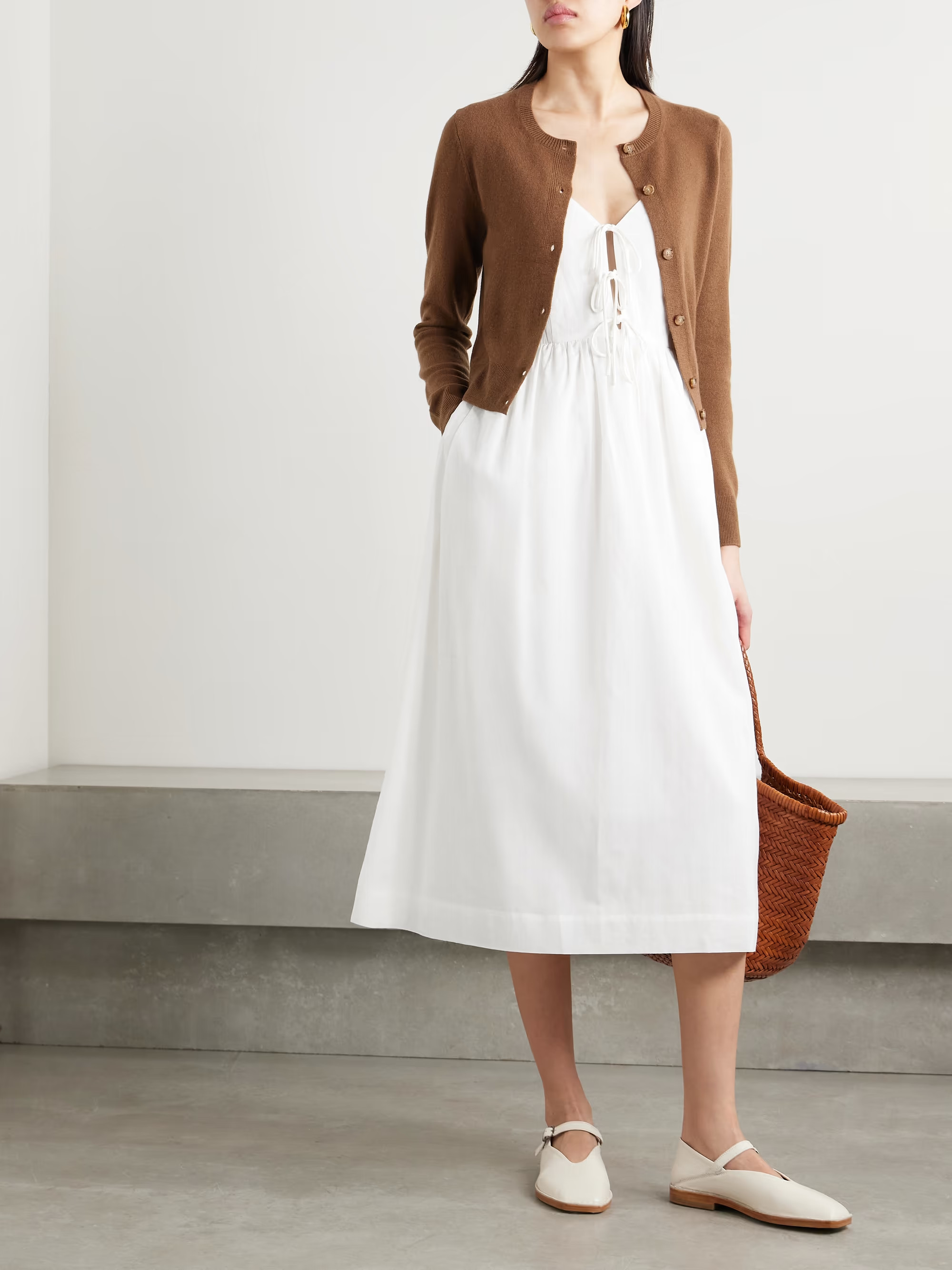 Zora pleated cotton-blend midi dress | NET-A-PORTER (US)