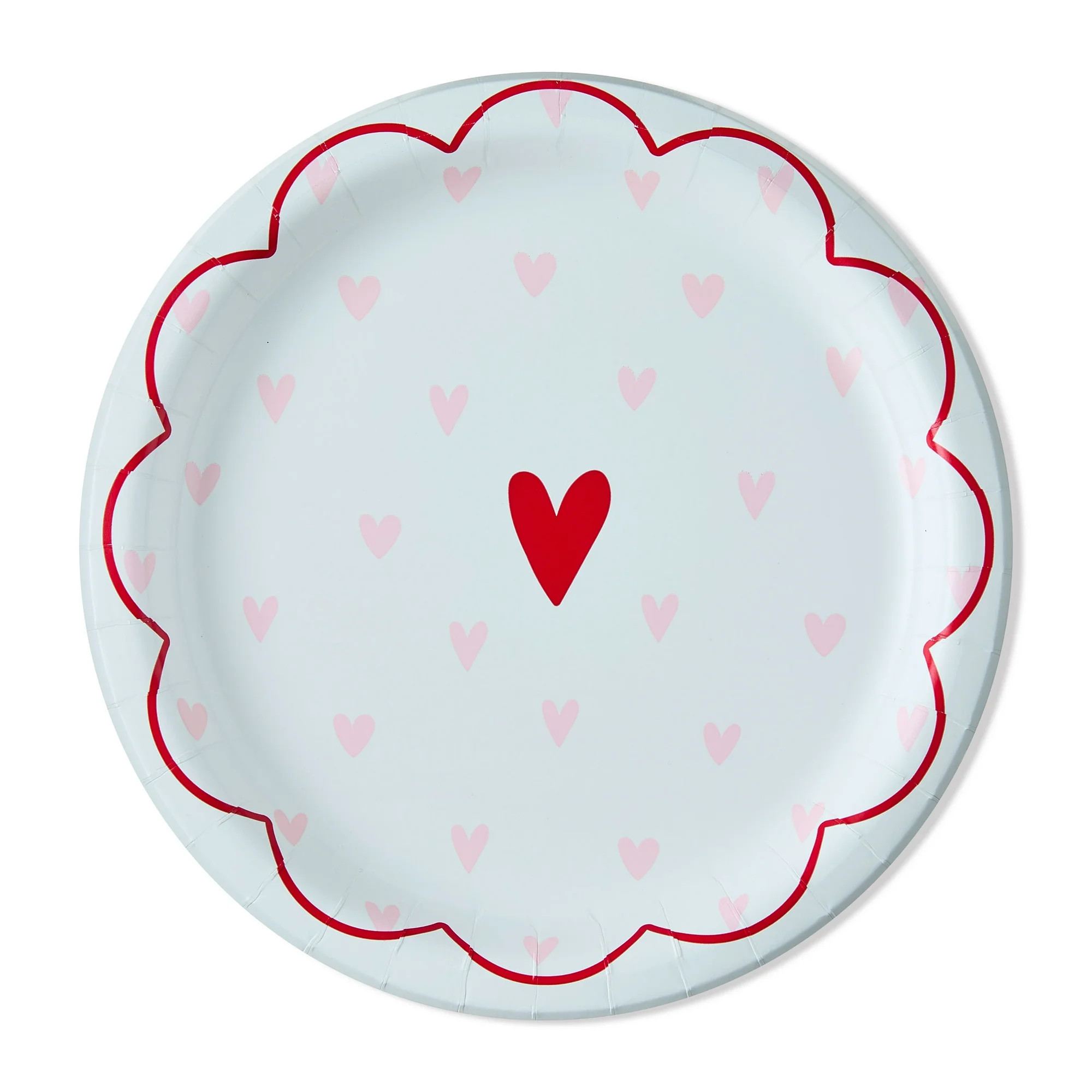 Disposable Paper Plates, 9", Pink and Red Hearts, 8 Count, Valentine's Day by Way To Celebrate | Walmart (US)