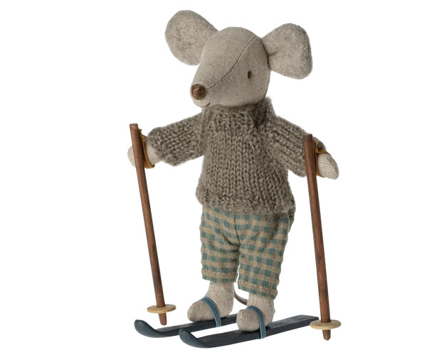 Winter Mouse with Ski Set, Big Brother | MailegUSA