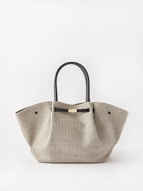 Demellier - New York Woven And Leather Tote Bag - Womens - Light Grey | Matches (US)
