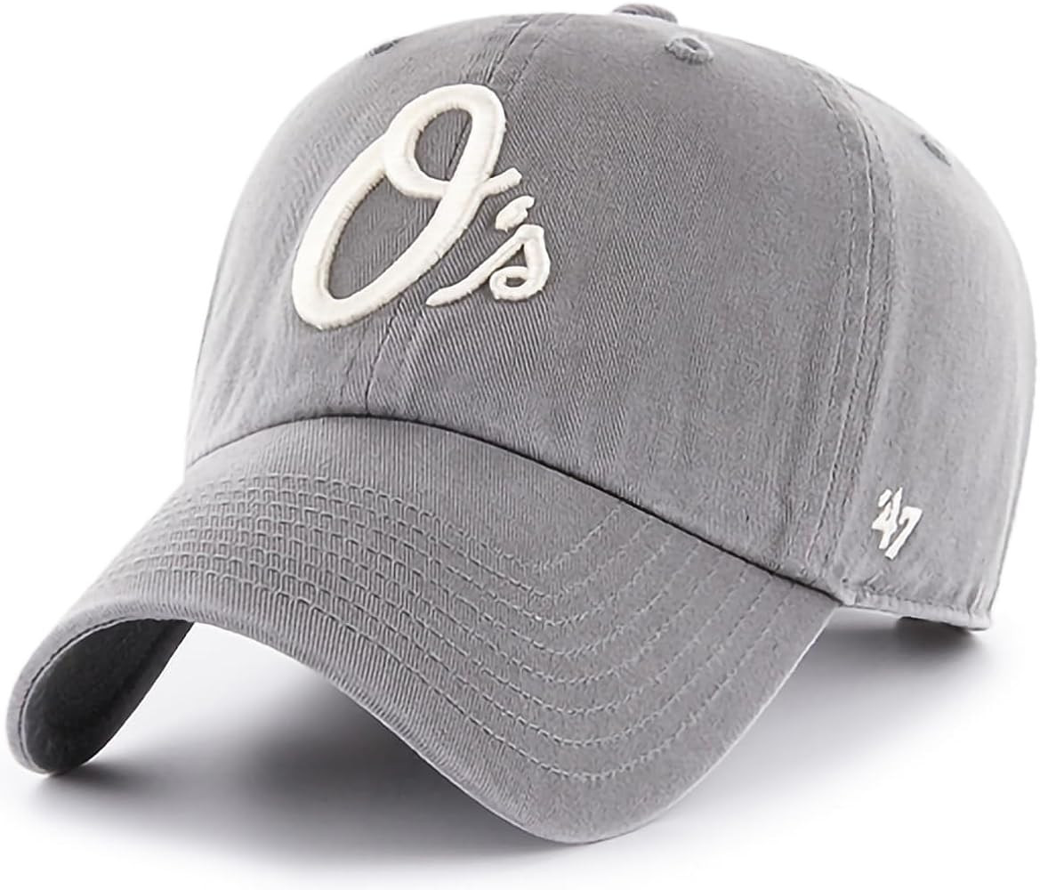 '47 MLB Unisex-Adult Dark Grey Clean Up Adjustable Hat Cap One Size | Amazon (US)