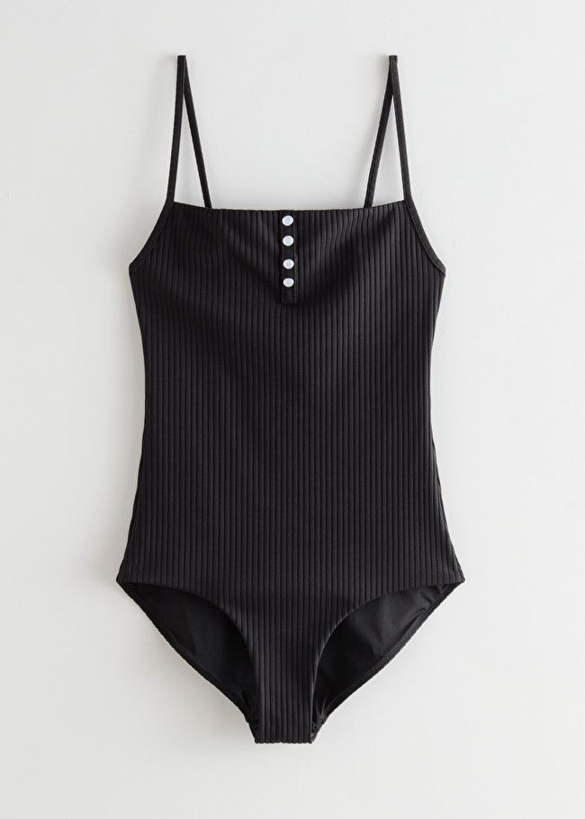 Pearl Button Ribbed Swimsuit | & Other Stories (EU + UK)