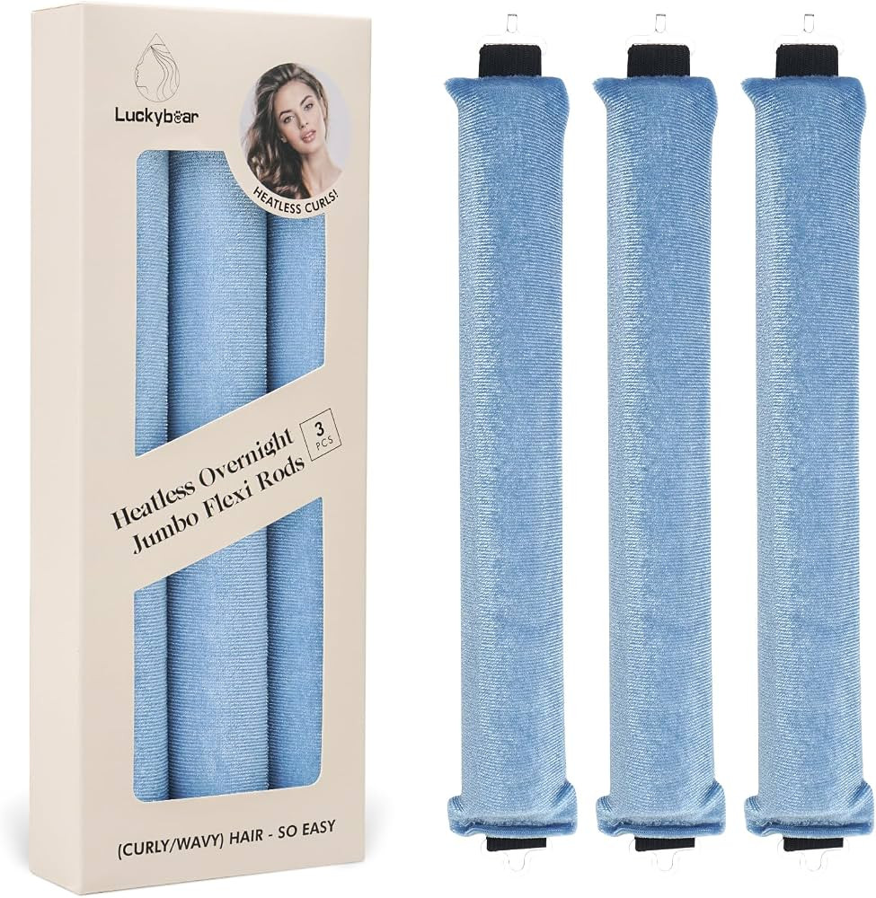 Overnight Blowout Rods Jumbo Heatless Hair Curler, Heatless Curls Satin Jumbo Flexi Rods to Sleep... | Amazon (US)