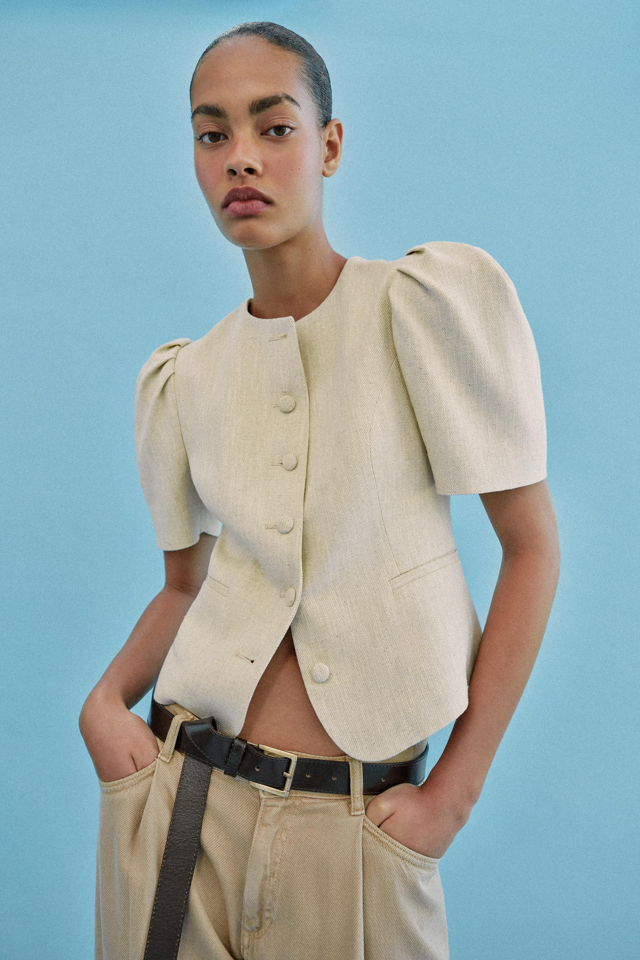 PUFF SLEEVE SHORT SLEEVE BLAZER | Zara UK