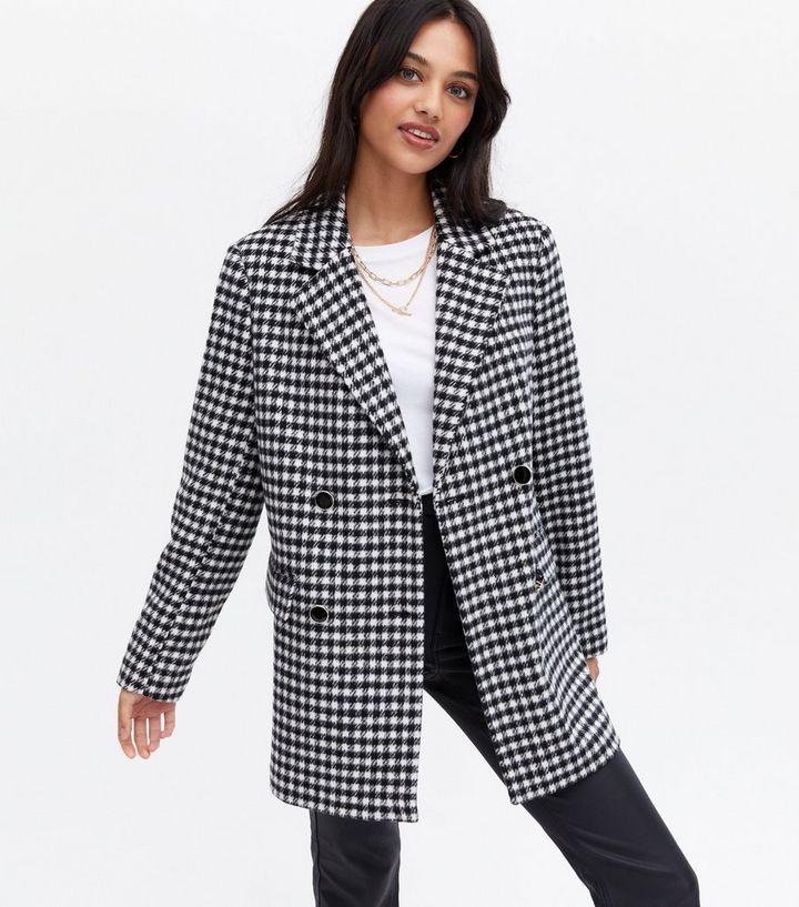 Black Gingham Check Long Blazer
						
						Add to Saved Items
						Remove from Saved Items | New Look (UK)