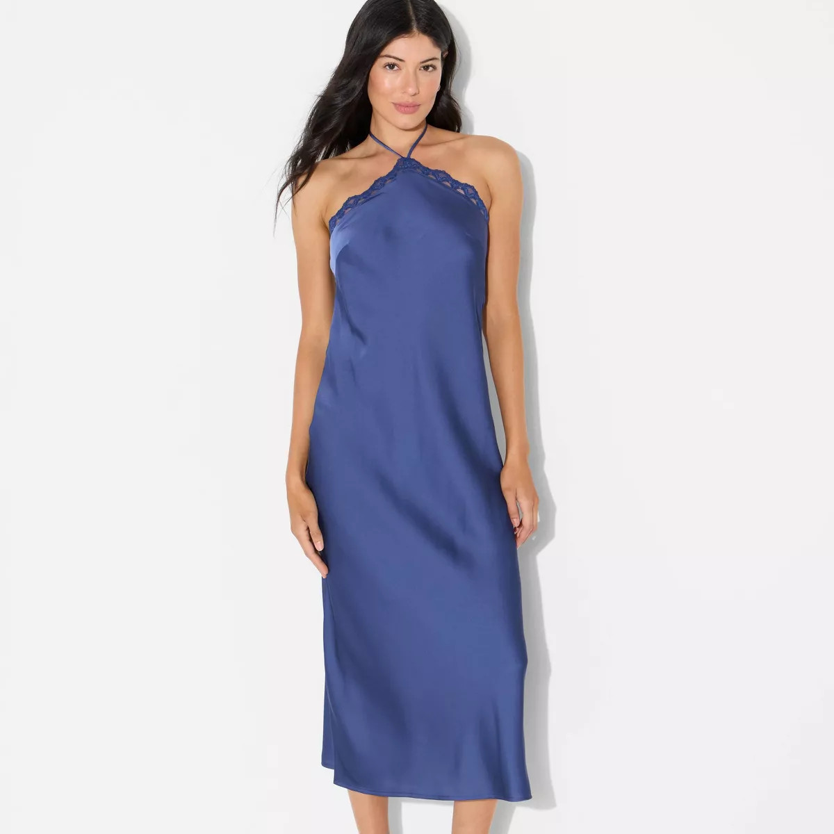 Women's Lace Trim Maxi A-Line Dress - Wild Fable™ Blue | Target