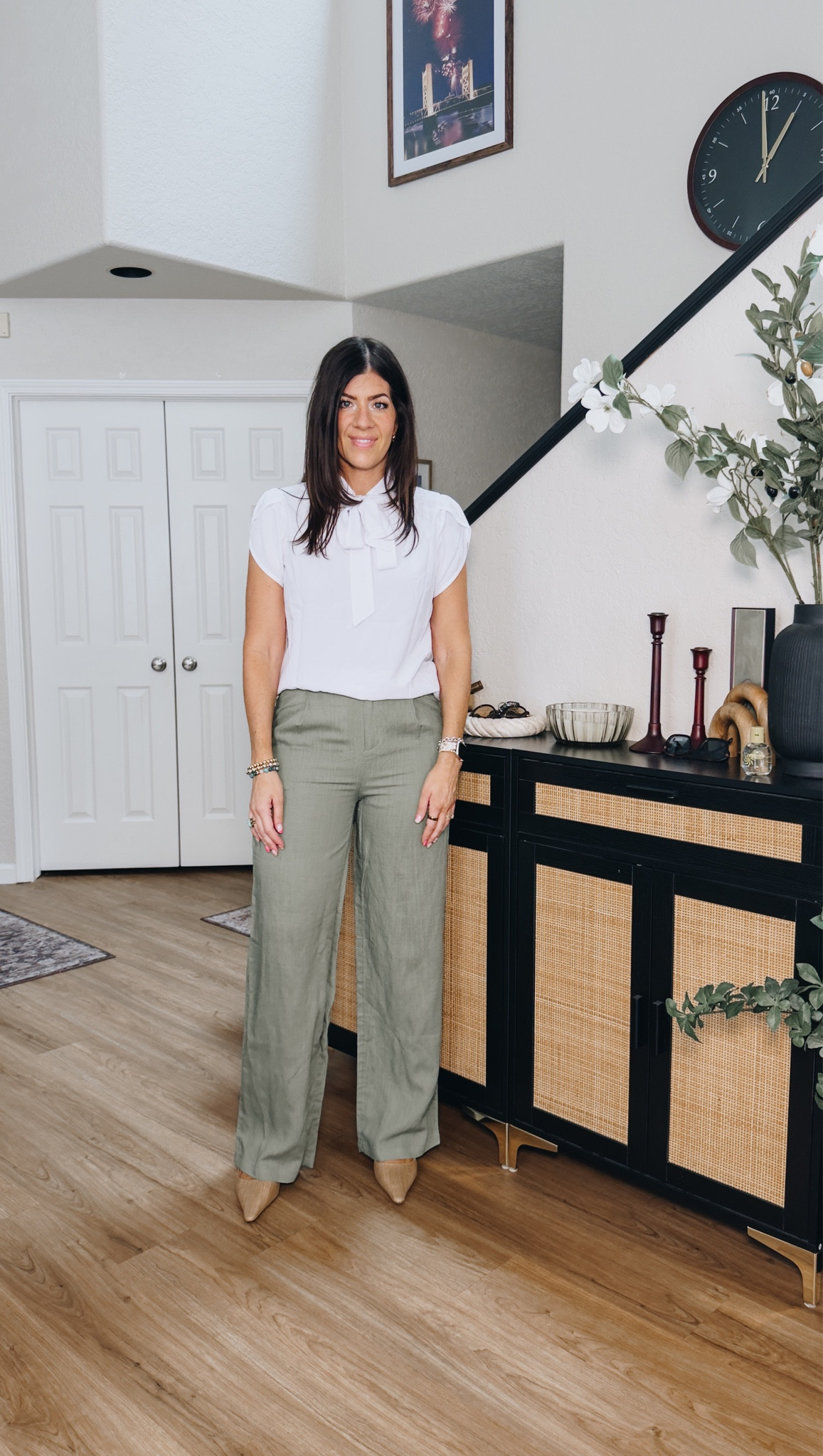 Workwear under $50
Medoum tie top
Large long pants

#LTKMidsize #LTKTall #LTKWorkwear