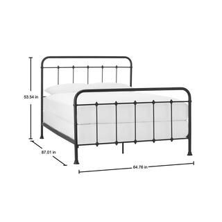 StyleWell Dorley Farmhouse Black Metal Queen Bed (64.76 in W. X 53.54 in H.) BD8043B | The Home Depot