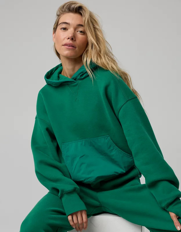 OFFLINE By Aerie Cloud Fleece Nylon Hoodie | American Eagle Outfitters (US & CA)