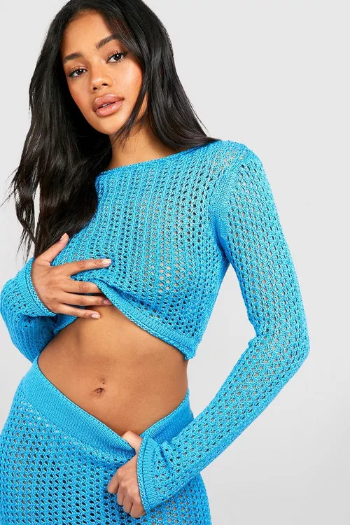 Crochet Maxi Skirt Co-ord | Boohoo.com (US & CA)