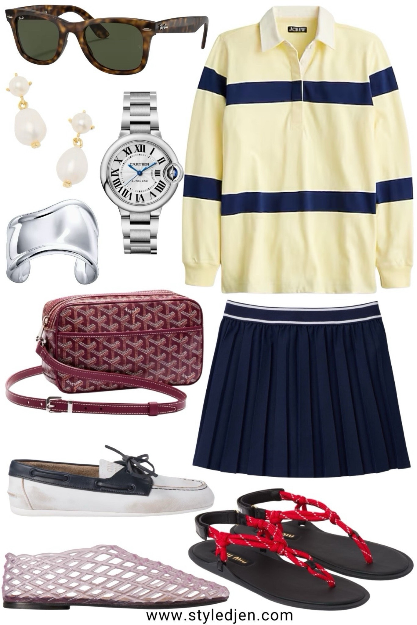 Fall transitional outfit! Rugby polos are going to be huge as well as pleated skirts! Wear them with boat shoes (found a good miu miu lookalike), jelly flats (found a good alternative to the row), and cord sandals 



#LTKFindsUnder100 #LTKStyleTip #LTKSeasonal